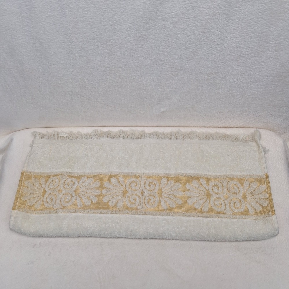 Vintage Cannon Monticello Hand Towel Pastel Yellow MCM 60s 70s Girly Home Decor